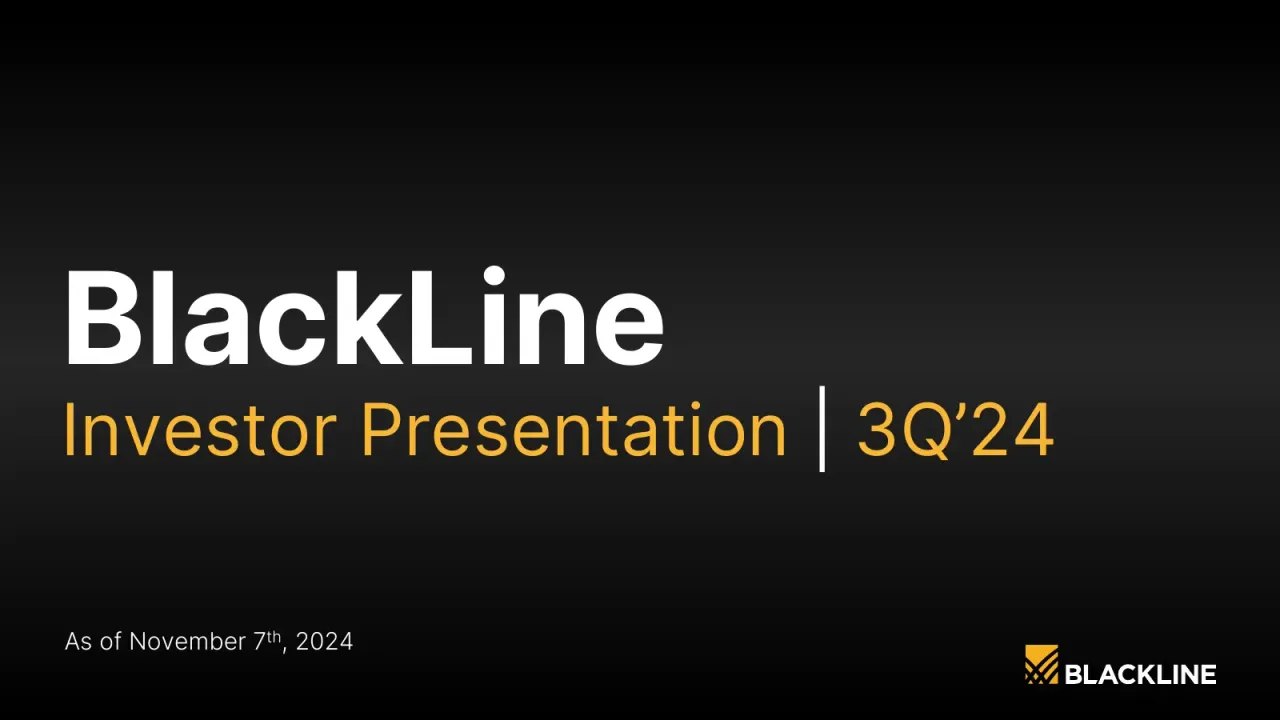 Blackline (NASDAQ:BL) Q3 2024 Earnings Call