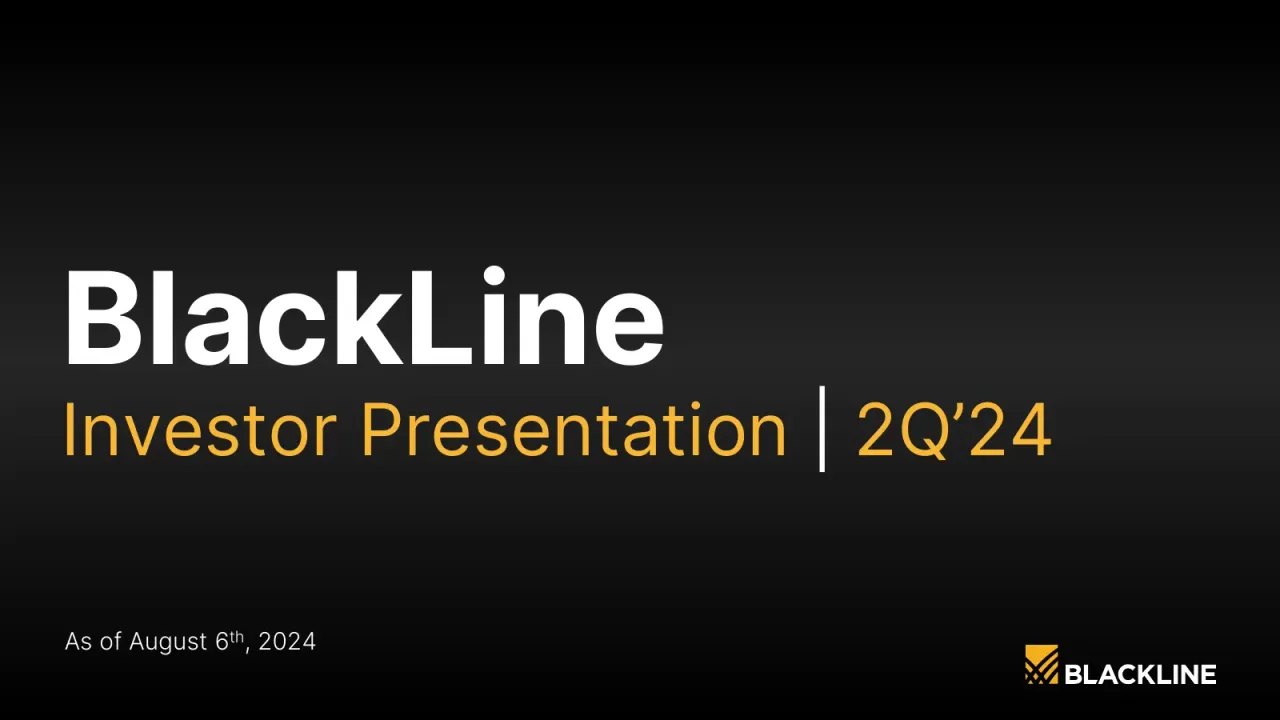 Blackline (NASDAQ:BL) Q2 2024 Earnings Call