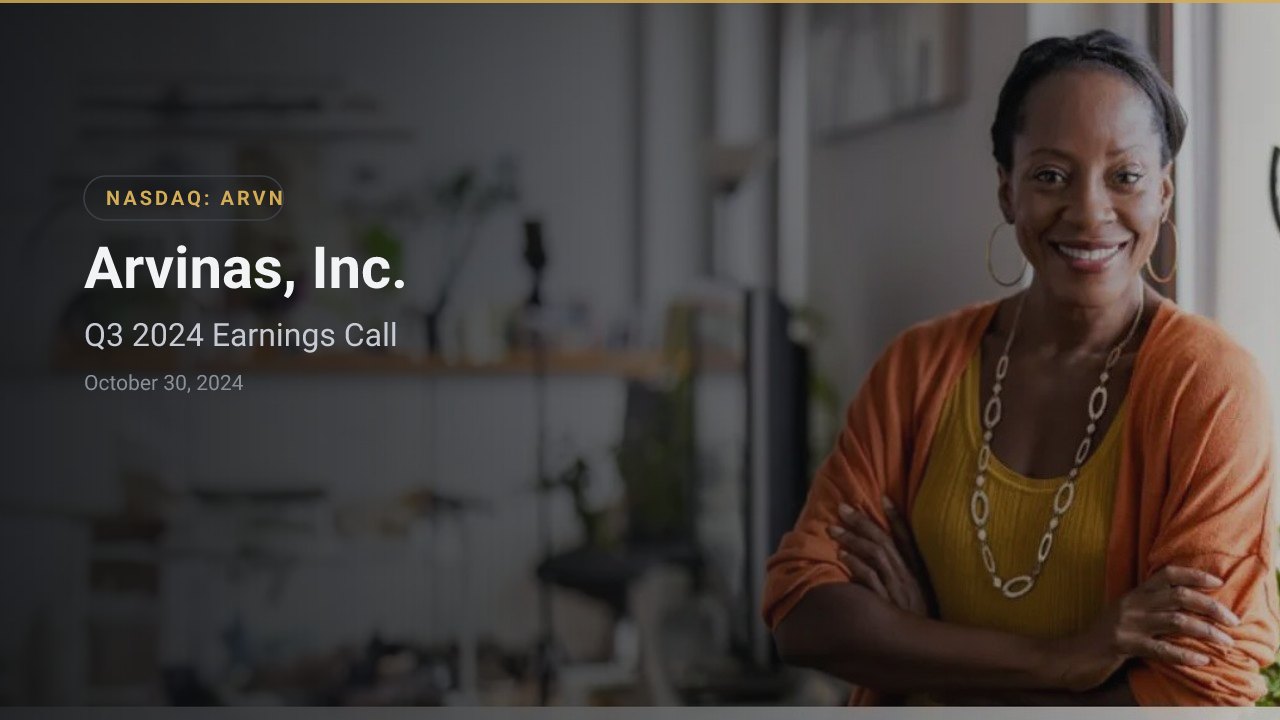 Arvinas (NASDAQ:ARVN) Q3 2024 Earnings Call