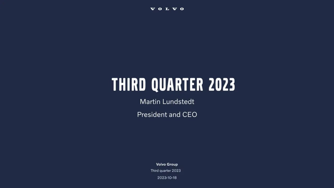 Volvo (Stockholm:VOLV A) Q3 2023 Earnings Call