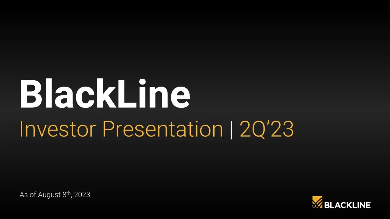 Blackline (NASDAQ:BL) Q2 2023 Earnings Call