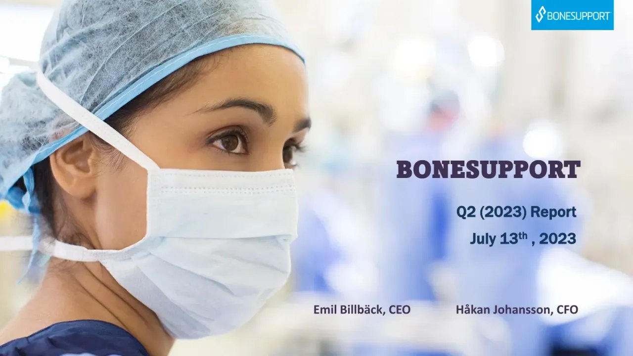 Bonesupport Holding (Stockholm:BONEX) Q2 2023 Earnings Call