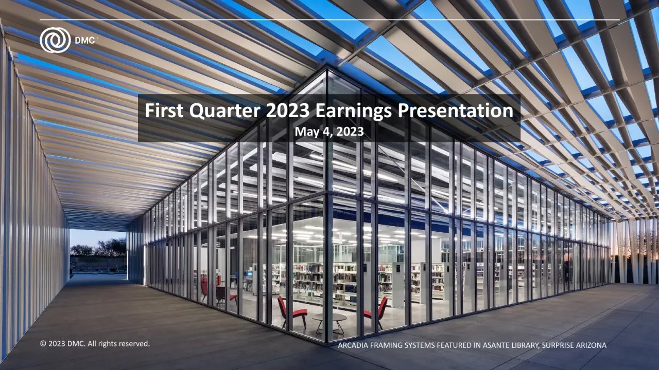 DMC Global (NASDAQ:BOOM) Q1 2023 Earnings Call