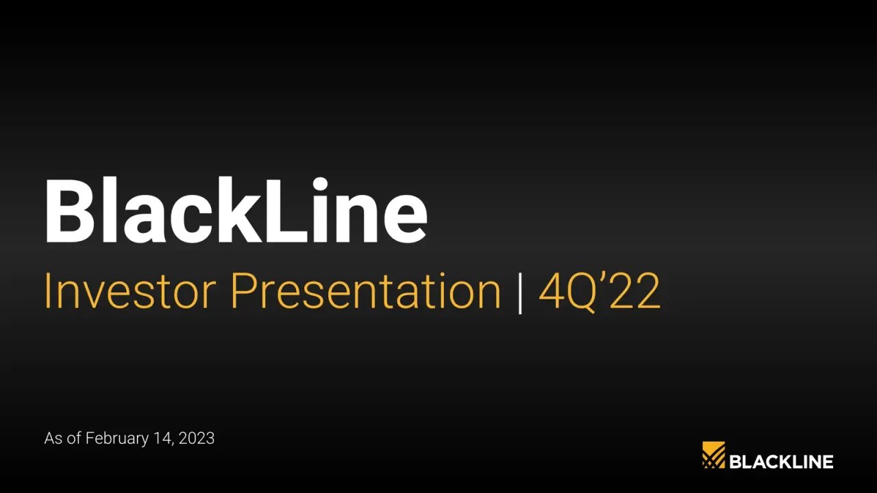 Blackline (NASDAQ:BL) Q4 2022 Earnings Call