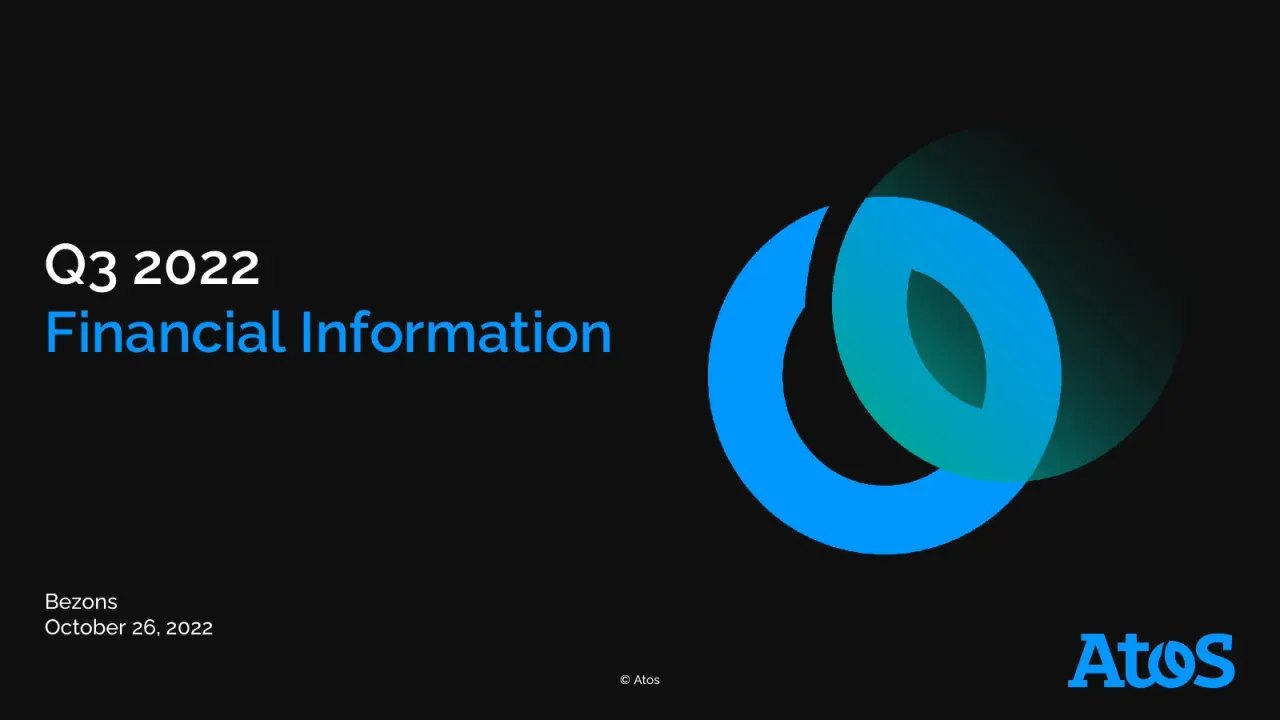 Atos (Euronext:ATO) Q3 2022 Earnings Call