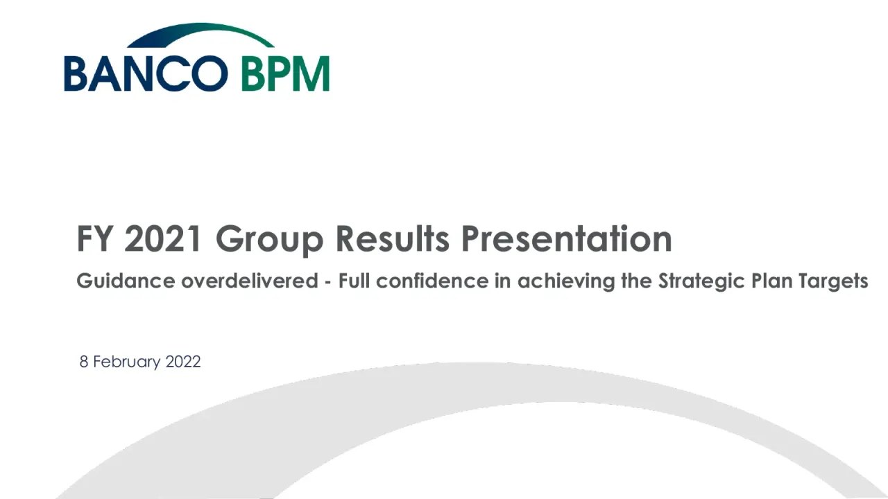 Banco BPM (Milan:BAMI) Q4 2021 Earnings Call