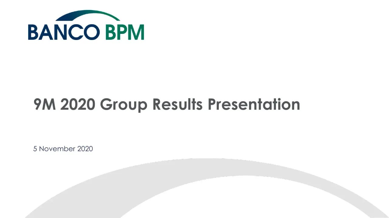 Banco BPM (Milan:BAMI) Q3 2020 Earnings Call