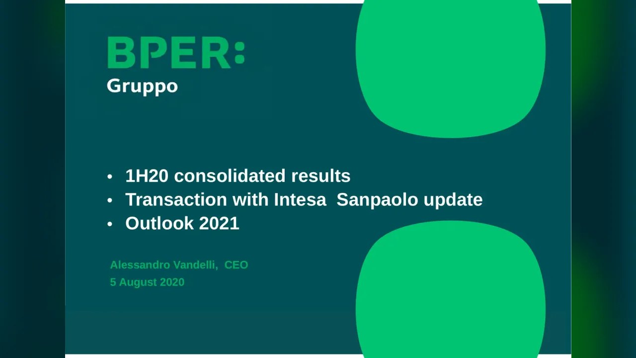 Bper Banca (Milan:BPE) Q2 2020 Earnings Call