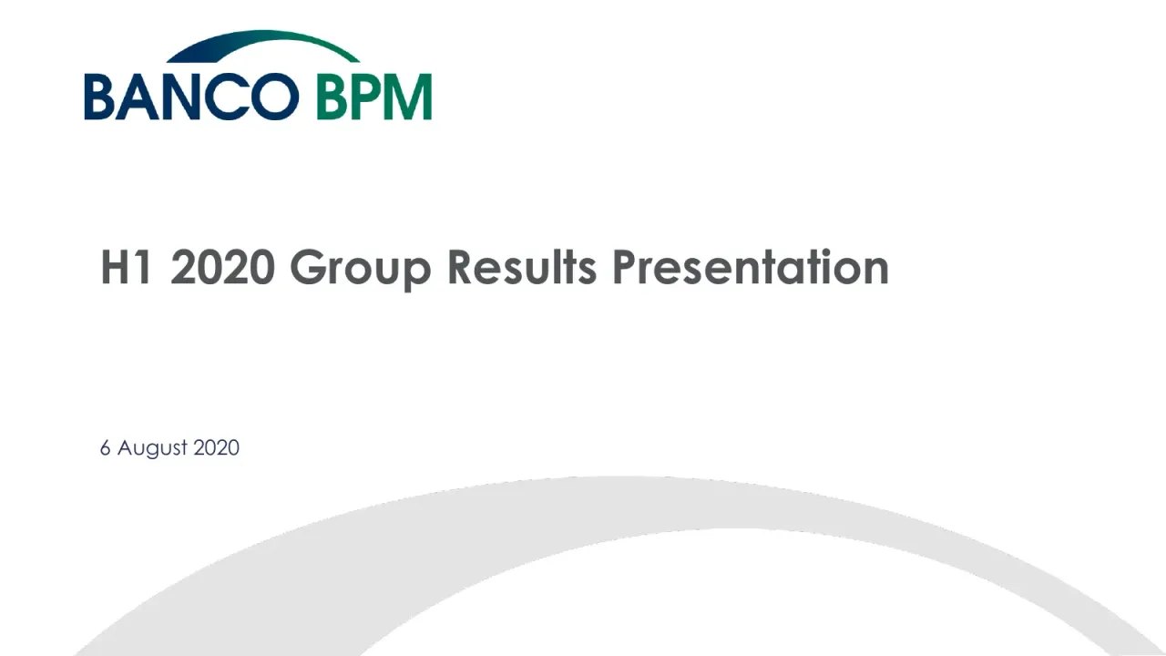 Banco BPM (Milan:BAMI) Q2 2020 Earnings Call