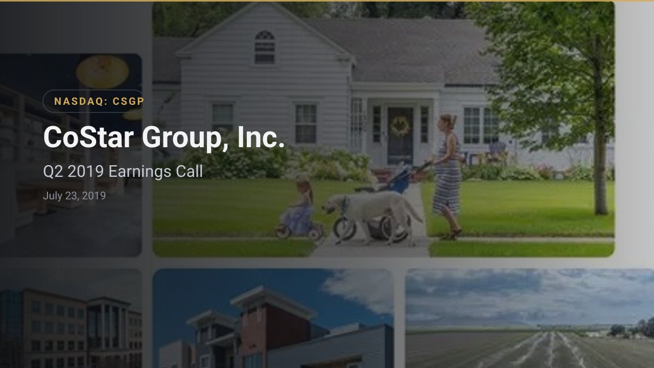 Costar Group (NASDAQ:CSGP) Q2 2019 Earnings Call