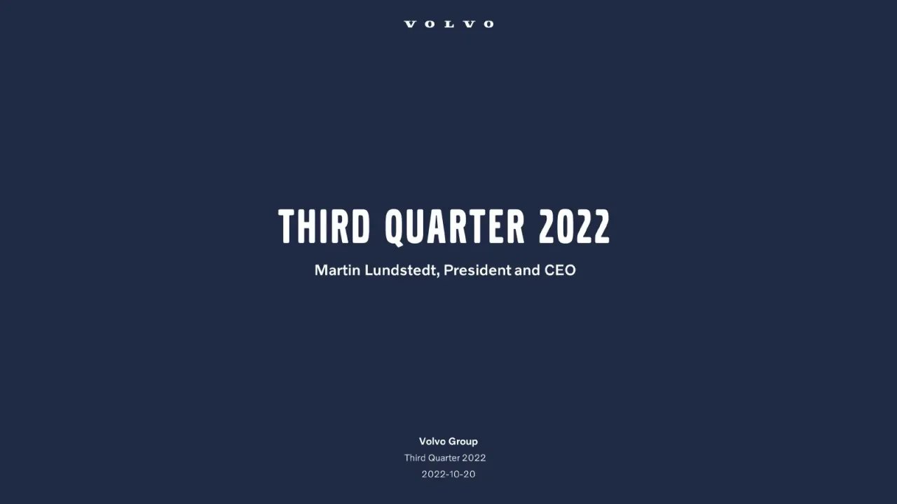Volvo (Stockholm:VOLV A) Q3 2022 Earnings Call