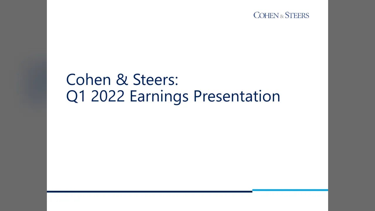 Cohen & Steers (NYSE:CNS) Q1 2022 Earnings Call
