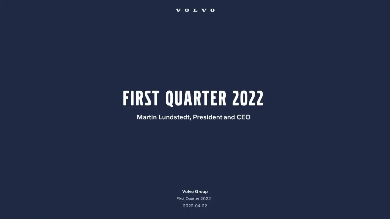 Volvo (Stockholm:VOLV A) Q1 2022 Earnings Call