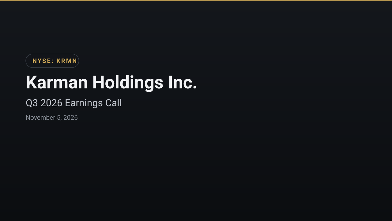 Karman Holdings (NYSE:KRMN) Q3 2026 Earnings Call