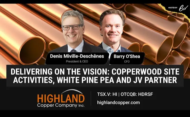 Delivering on the Vision: Copperwood Site Activities, White Pine PEA and JV Partner